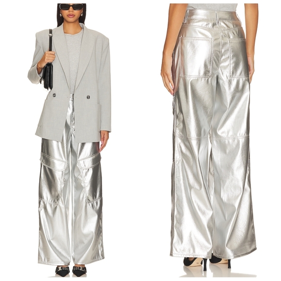 AFRM Faux Leather Wynn Cargo Pants - Picture 1 of 3